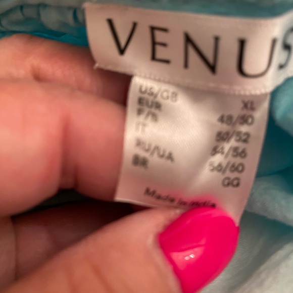NWOT VENUS SIZE XL LINED HALTER TOP IN OMBRÉ AQUA BLUE TO WHITE - Picture 11 of 11